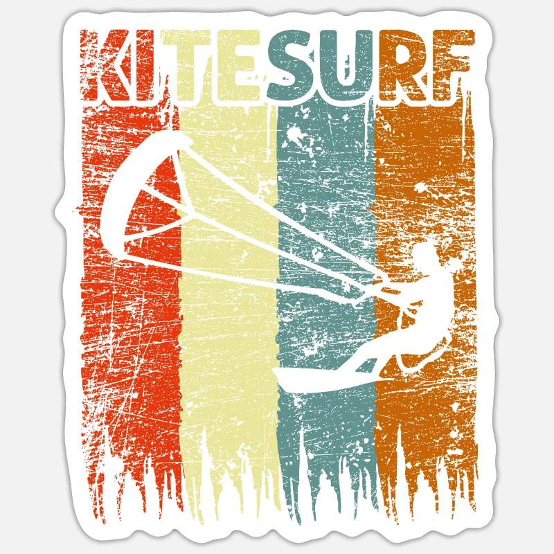 Kitesurf - Sticker size S (10 x 10 cm) - white matte