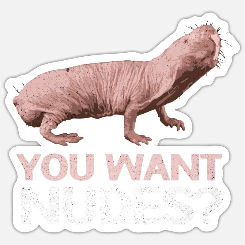 Nacktmull - Sticker Größe S (10 x 10 cm) - Mattweiß