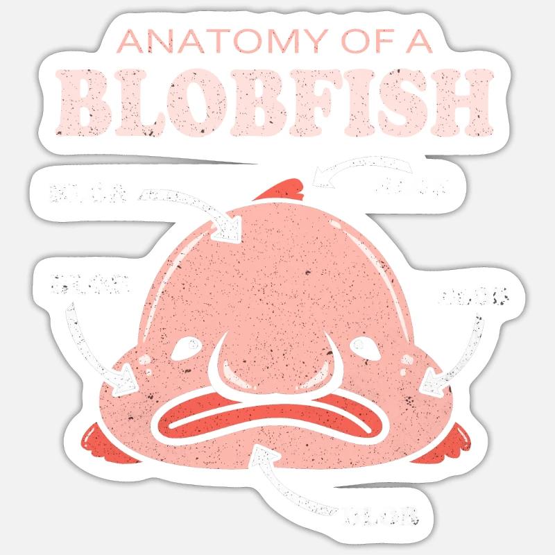 Blobfish - Sticker size S (10 x 10 cm) - white matte