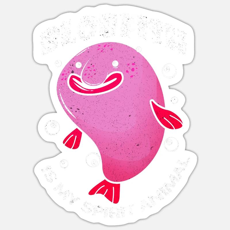 Blobfisch - Sticker taille S (10 x 10 cm) - blanc mat