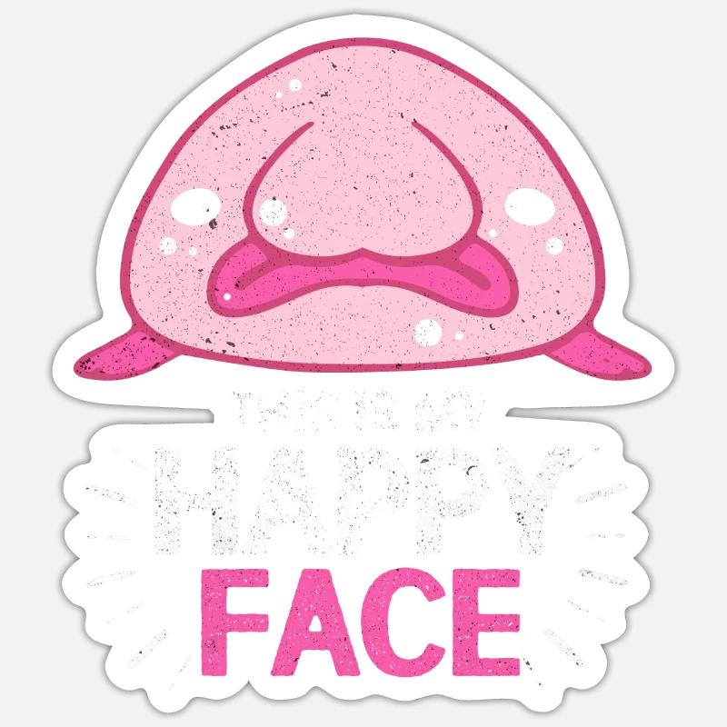 Blobfisch - Sticker taille S (10 x 10 cm) - blanc mat