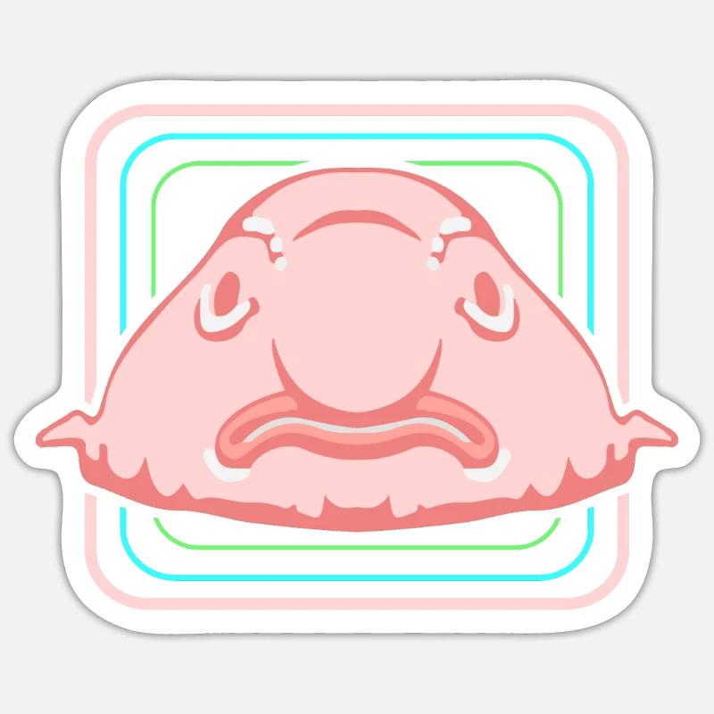 Blobfisch Tiefsee Grumpy Introvertiert Geschenk Sticker Größe S (10 x 10 cm)