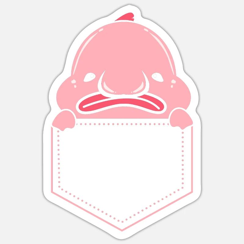 Blobfisch Tiefsee Grumpy Introvertiert Geschenk Sticker Größe S (10 x 10 cm)