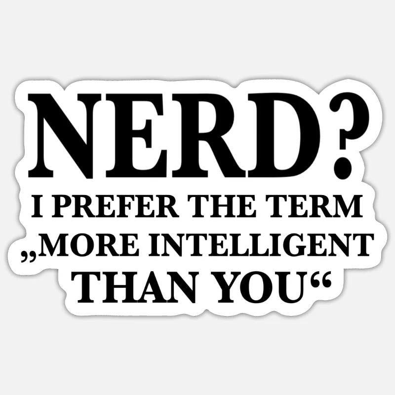 Nerd nerd nerd - Sticker taille S (10 x 10 cm) - blanc mat
