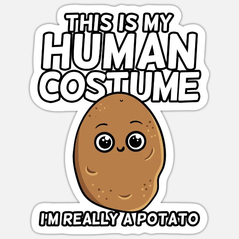 I'm Really A Potato - Sticker Größe S (10 x 10 cm) - Mattweiß