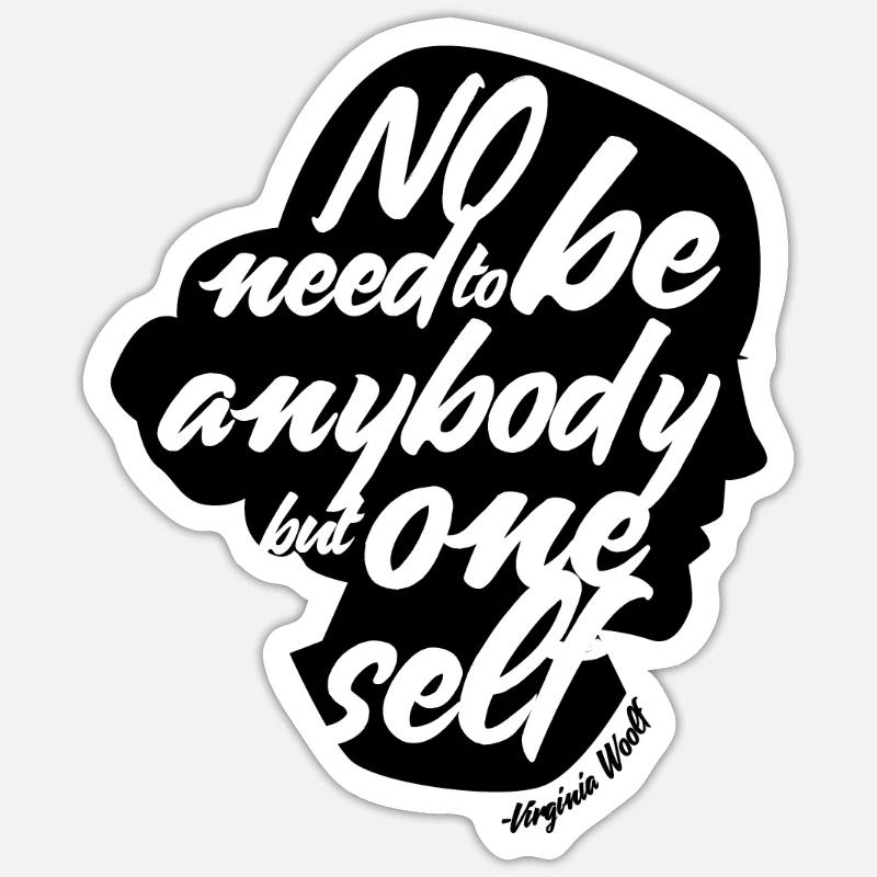woolf oneself black - Sticker size S (10 x 10 cm) - white matte