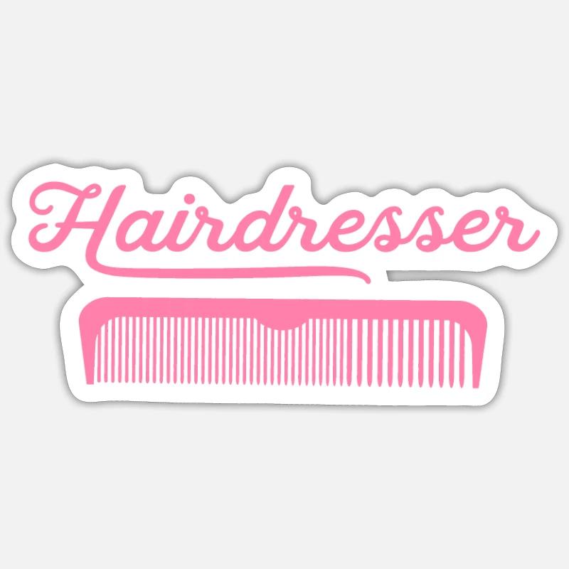 Friseuse Friseuse Friseuse Friseuse - Sticker taille S (10 x 10 cm) - blanc mat