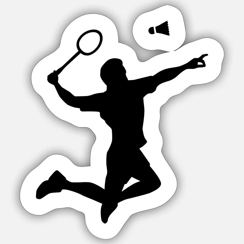 Badminton - Sticker taille S (10 x 10 cm) - blanc mat