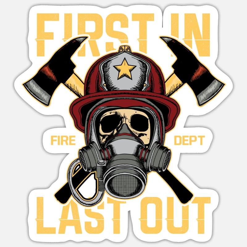 pompiers - Sticker taille S (10 x 10 cm) - blanc mat