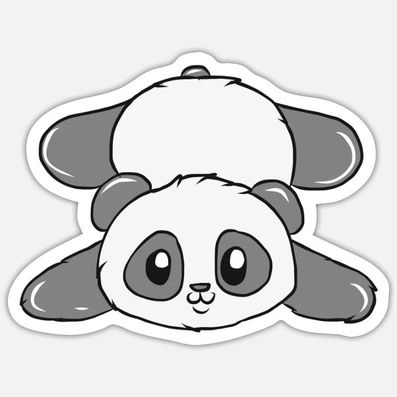 Panda - Sticker Größe S (10 x 10 cm) - Mattweiß