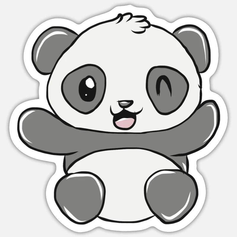 Panda - Sticker Größe S (10 x 10 cm) - Mattweiß