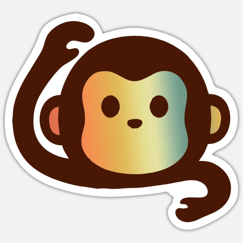 Singe singe singe singe Sticker taille S (10 x 10 cm)