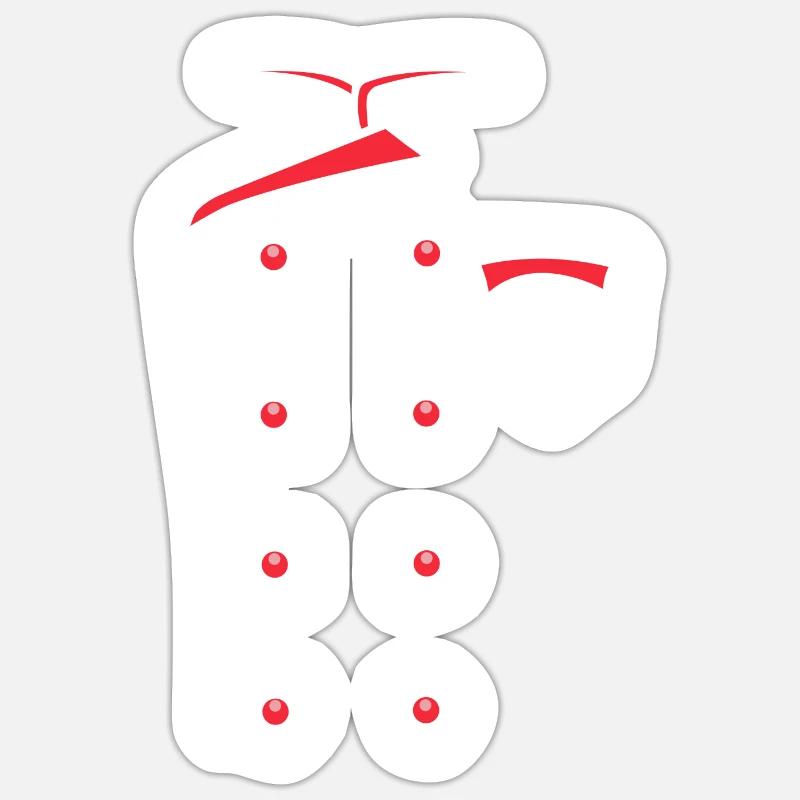 Chef Chef Chef Uniforme Cuisine Cadeau - Sticker taille S (10 x 10 cm) - blanc mat
