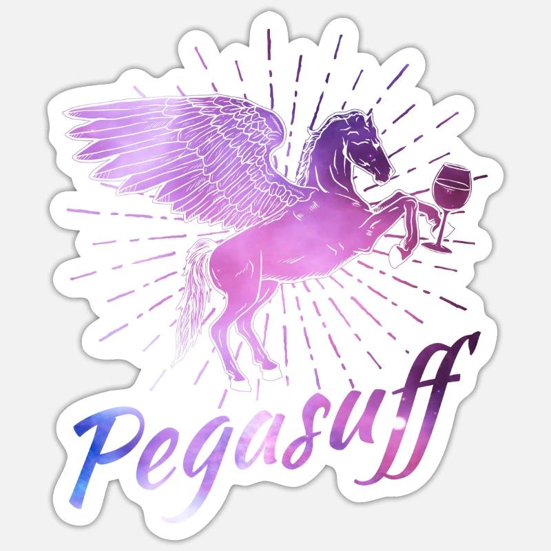 Bachelorettes Pegasuff - Sticker taille S (10 x 10 cm) - blanc mat