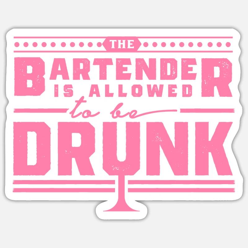 Barmaid barmaid barmaid - Sticker taille S (10 x 10 cm) - blanc mat