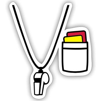 Referee - Sticker size S (10 x 10 cm) - white matte - Front