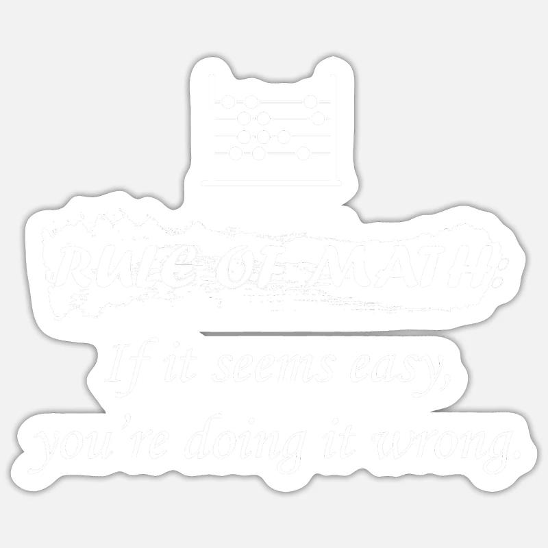 Maths Règles - Sticker taille S (10 x 10 cm) - blanc mat
