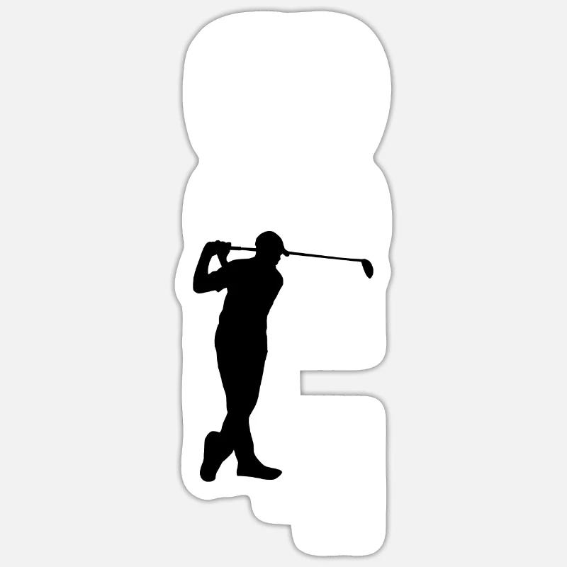 Idée cadeau golfeur de golf - Sticker taille S (10 x 10 cm) - blanc mat