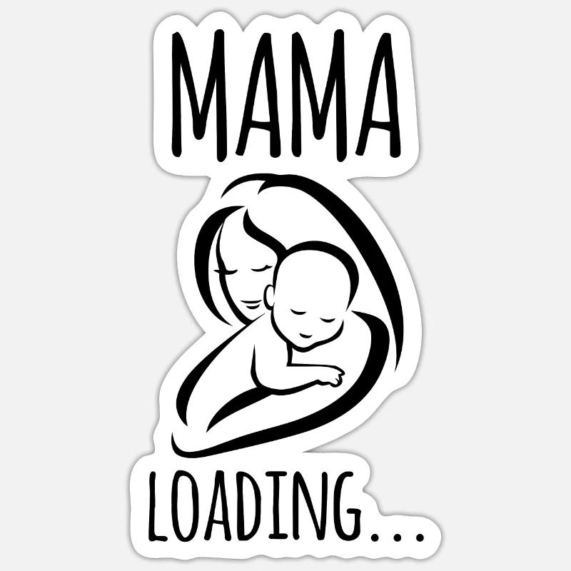 Maman 2019 loading mami naissance bébé Sticker taille S (10 x 10 cm)