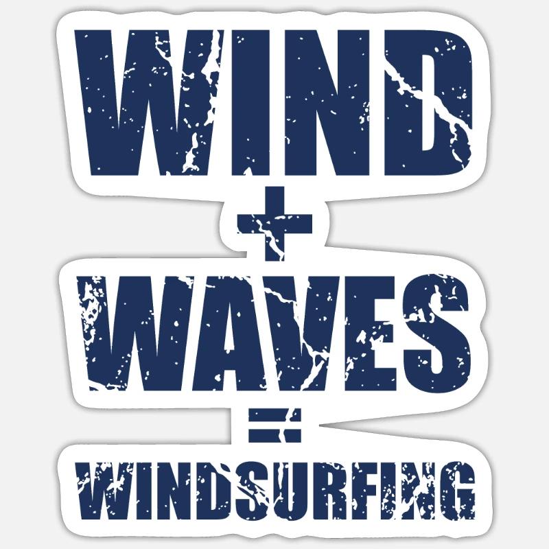 Windsurfer - Sticker taille S (10 x 10 cm) - blanc mat
