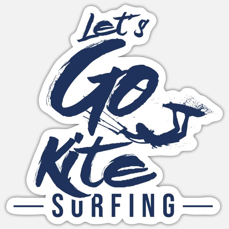 Kiteboard - Sticker taille S (10 x 10 cm) - blanc mat