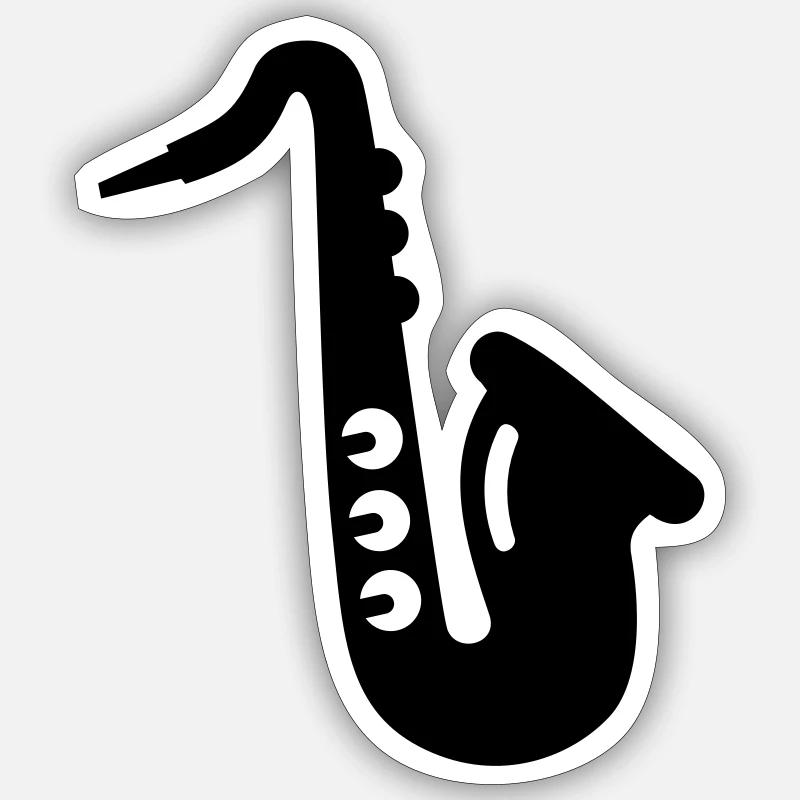 Saxophone - Sticker size S (10 x 10 cm) - white matte