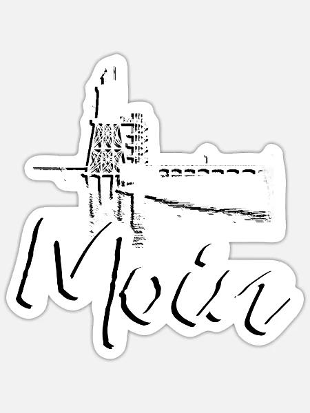 Moin für Nordlichter mit Leuchtturm Obereversand - Sticker Größe S (10 x 10 cm) - Mattweiß