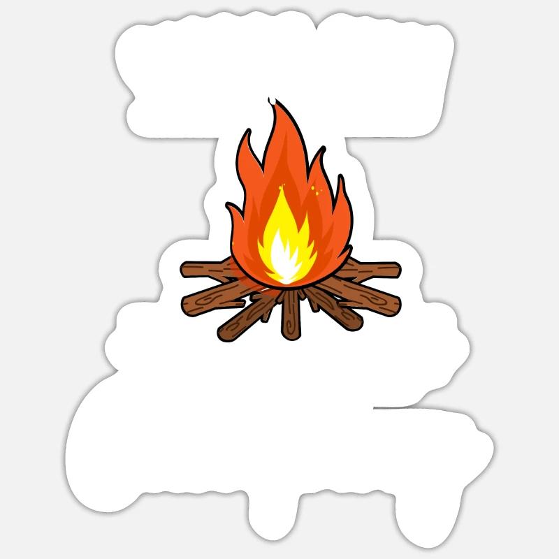 Camping - Sticker taille S (10 x 10 cm) - blanc mat