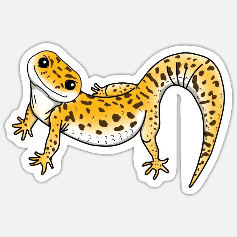 Gecko Leopard Lizard Reptile Pet Gift - Sticker size S (10 x 10 cm) - white matte