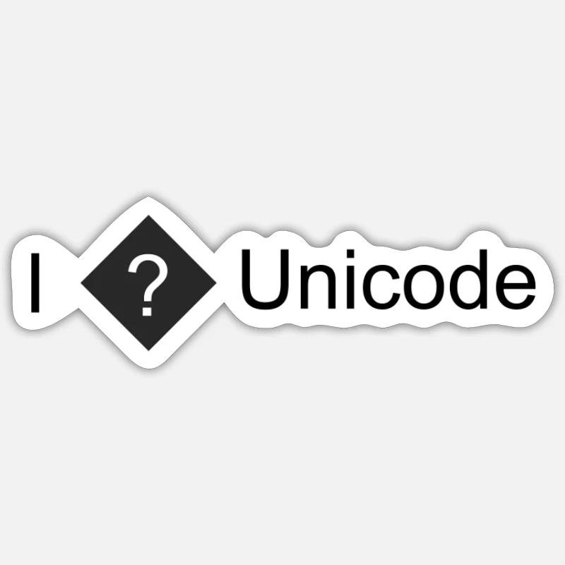 I love Unicode Programmer T-Shirt Sticker size S (10 x 10 cm)