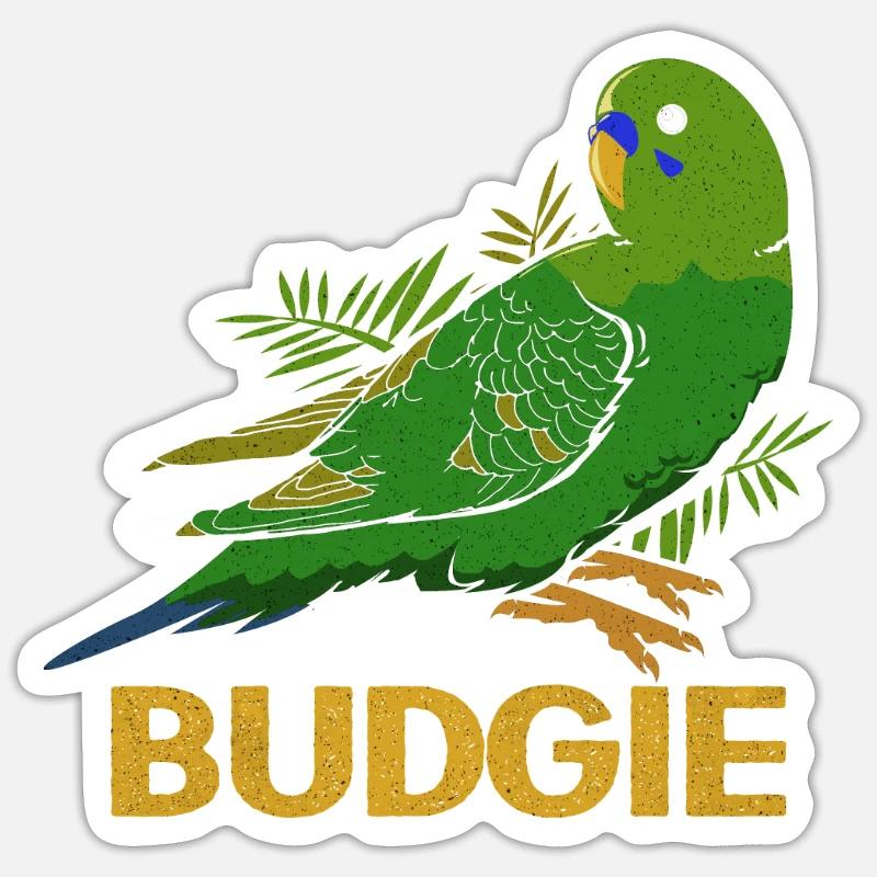 Budgie - Sticker size S (10 x 10 cm) - white matte