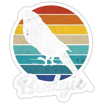 Perruche - Sticker taille S (10 x 10 cm) - blanc mat - Devant