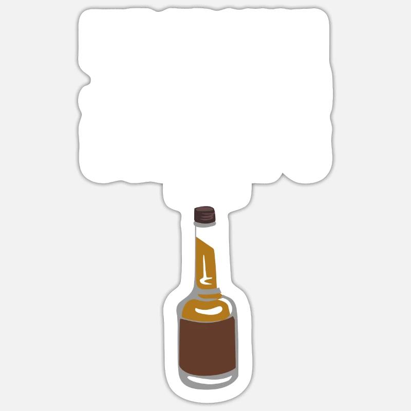 Schnaps Alkohol Whiskey - Sticker Größe S (10 x 10 cm) - Mattweiß