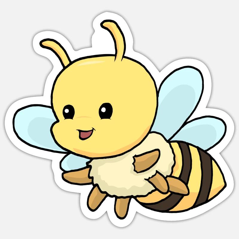 bee - Sticker size S (10 x 10 cm) - white matte