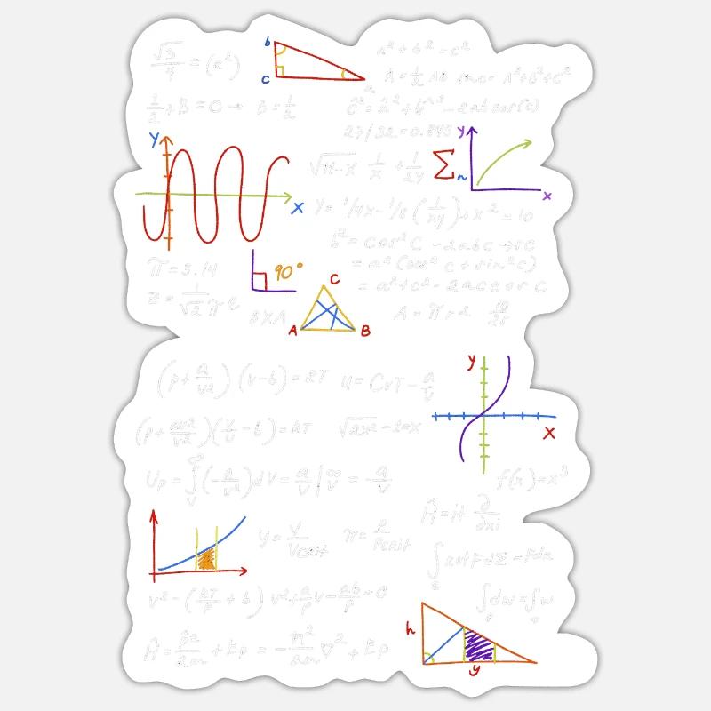 Formule de professeur de maths math physique - Sticker taille S (10 x 10 cm) - blanc mat