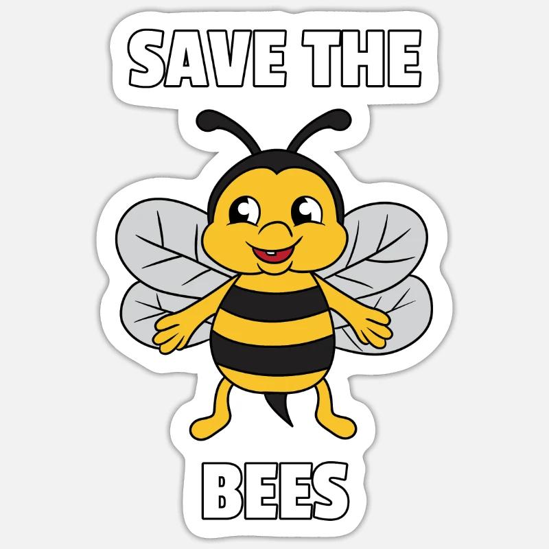 Bee Bees Honey Honey Bee Save Gift - Sticker size S (10 x 10 cm) - white matte
