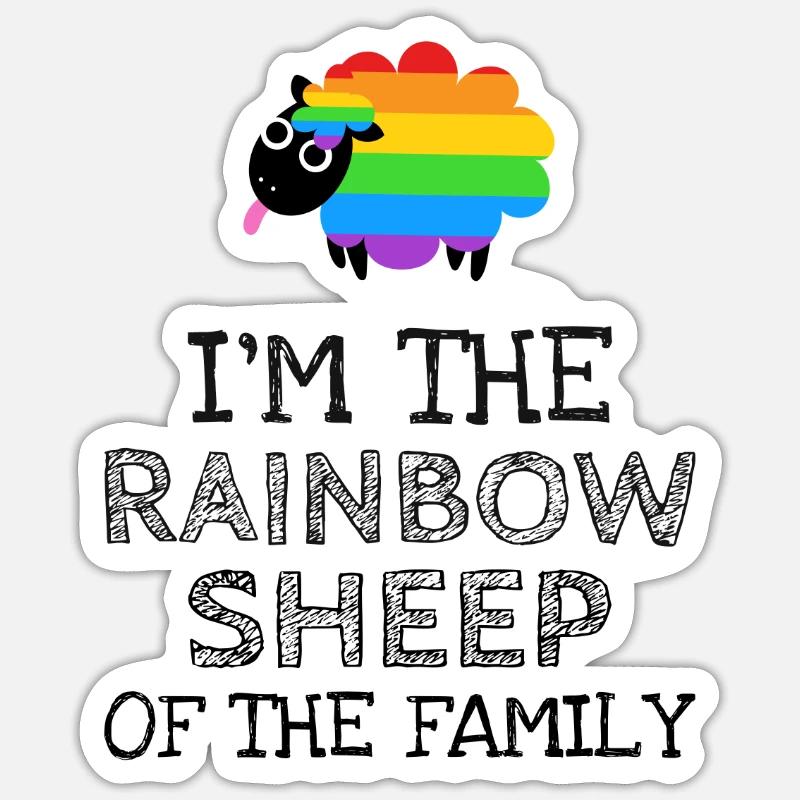 Rainbow Sheep Sticker Größe S (10 x 10 cm)
