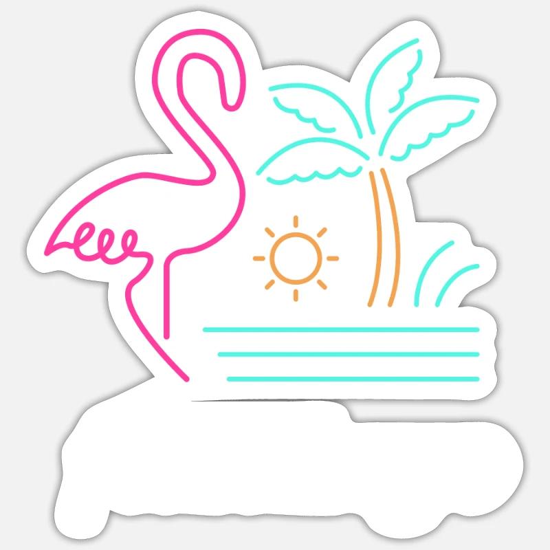 flamingo - Sticker Größe S (10 x 10 cm) - Mattweiß