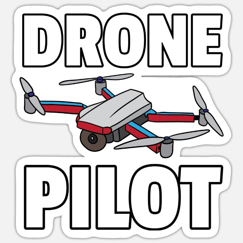 Drone pilot model airplane flight fly gift Sticker size S (10 x 10 cm)