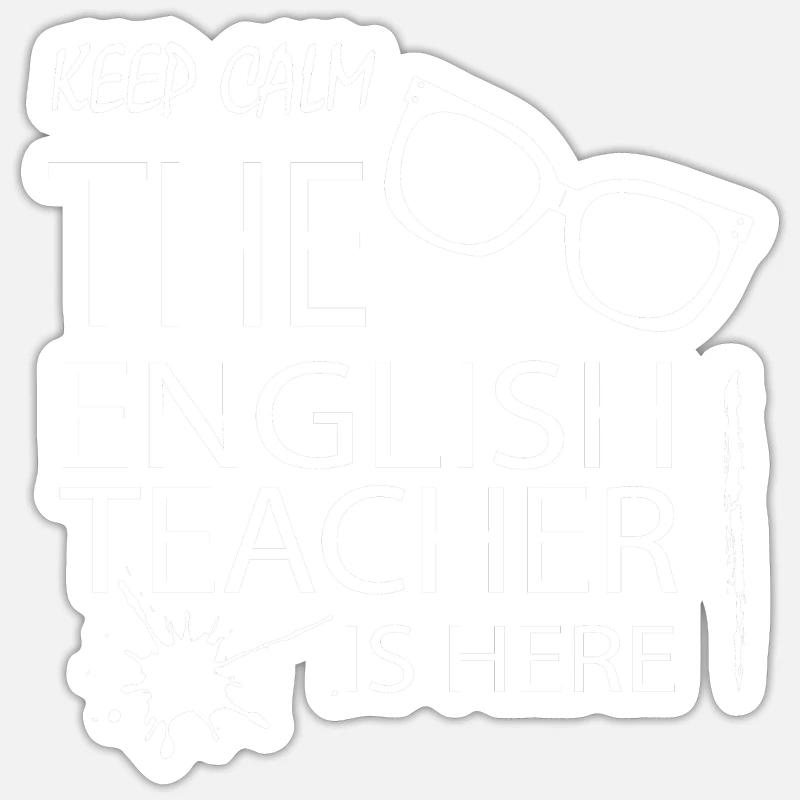 Anglais Professeur - Sticker taille S (10 x 10 cm) - blanc mat