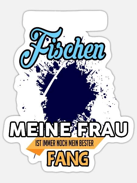 Fischen Angeln Angler Fischer Fisch Sport Geschenk - Sticker Größe S (10 x 10 cm) - Mattweiß