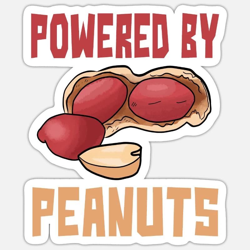 Peanut Lover Powered by Peanuts - Sticker size S (10 x 10 cm) - white matte