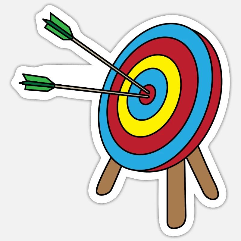 Arc long et flèche cadeau d'arc long Sticker taille S (10 x 10 cm)