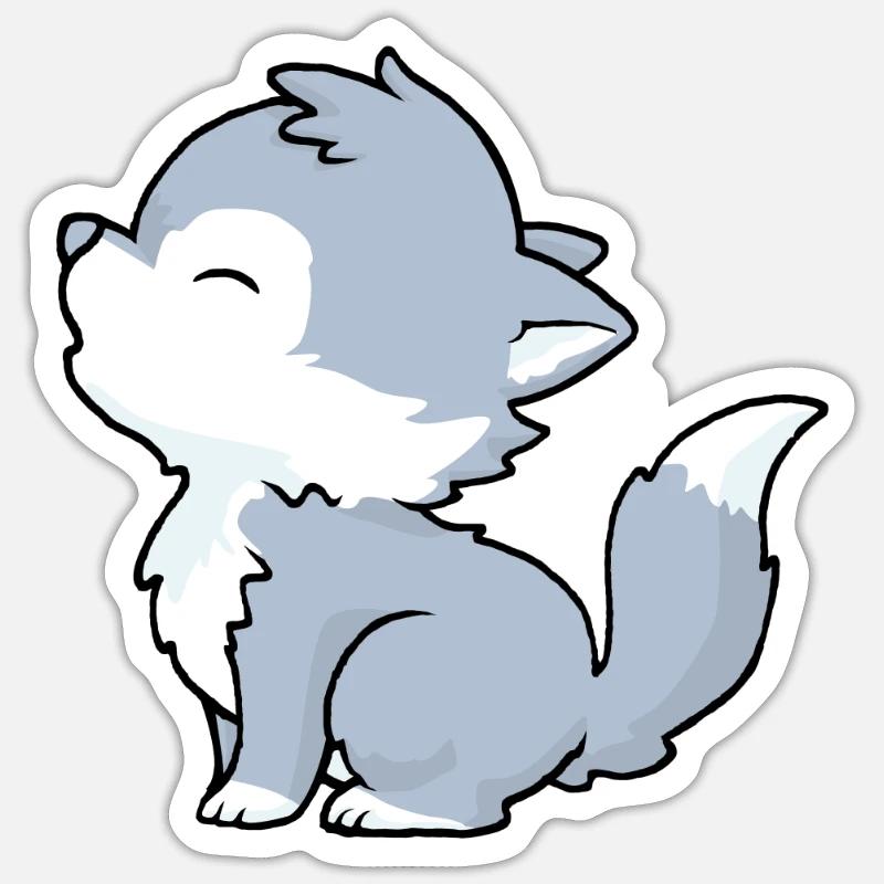 Little Wolf - Sticker size S (10 x 10 cm) - white matte