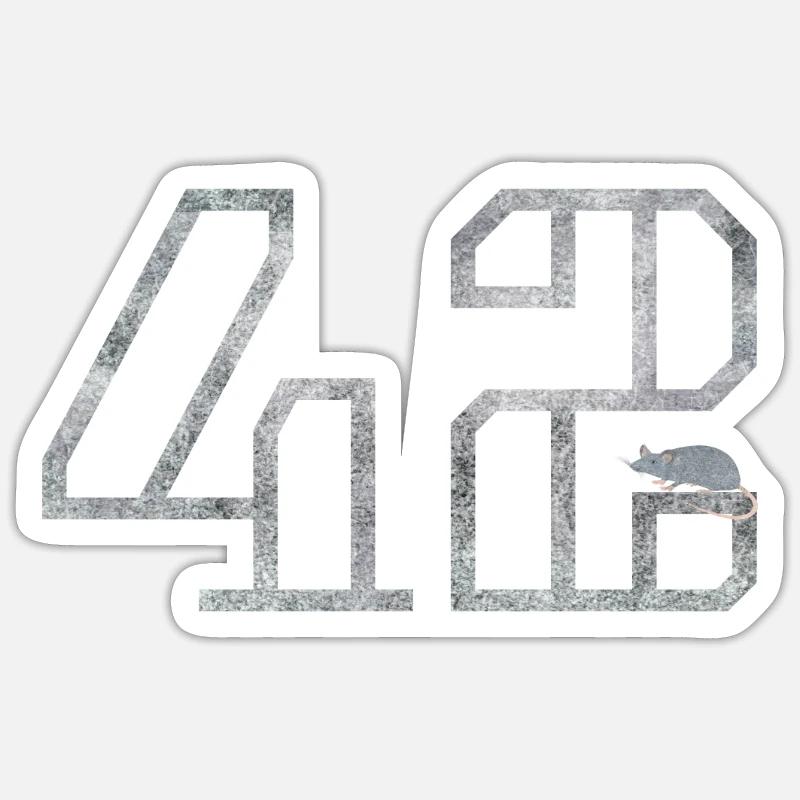 42 mit Maus, Geschenk, nerd, Computer freaks - Sticker Größe S (10 x 10 cm) - Mattweiß