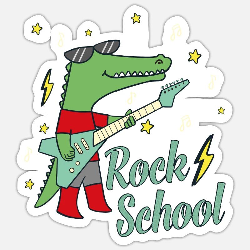 Rock School Schulbeginn Schulanfang Geschenkidee Sticker Größe S (10 x 10 cm)