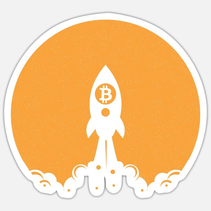 Bitcoin Kryptowährung Krypto Rakete Sticker Größe S (10 x 10 cm)