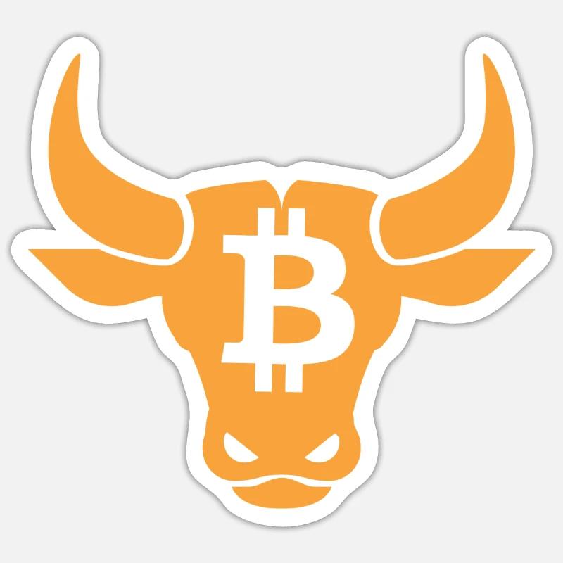 Bitcoin Kryptowährung Krypto Bulle Sticker Größe S (10 x 10 cm)
