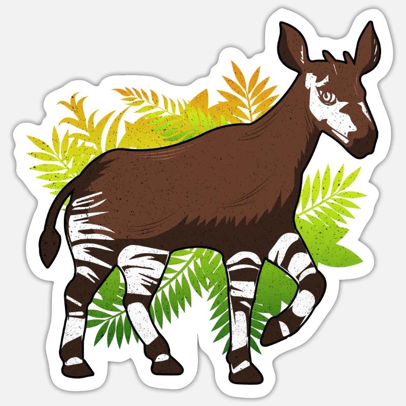Okapi - Sticker size S (10 x 10 cm) - white matte