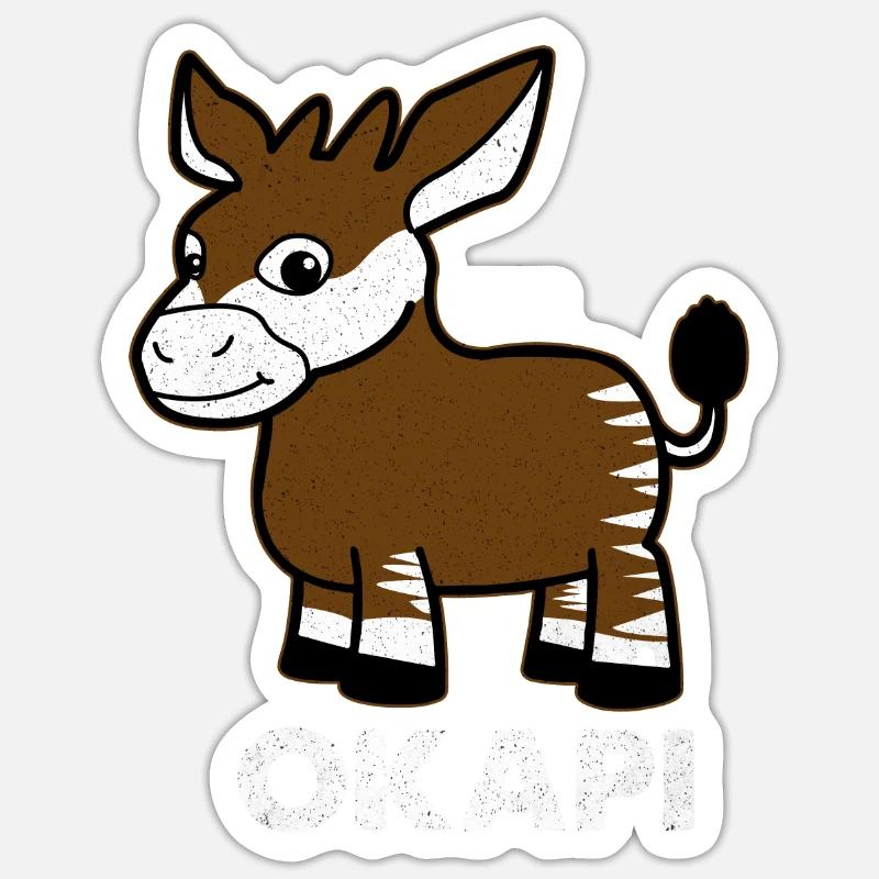 Okapi - Sticker taille S (10 x 10 cm) - blanc mat